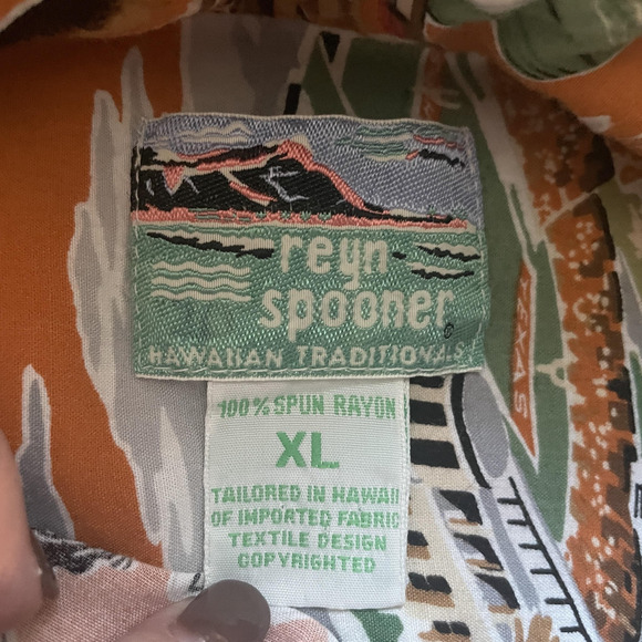 Vintage 90s Reyn Spooner UT Longhorns Shirt Men XL Orange NCAA Football Hawaiian - Picture 8 of 13